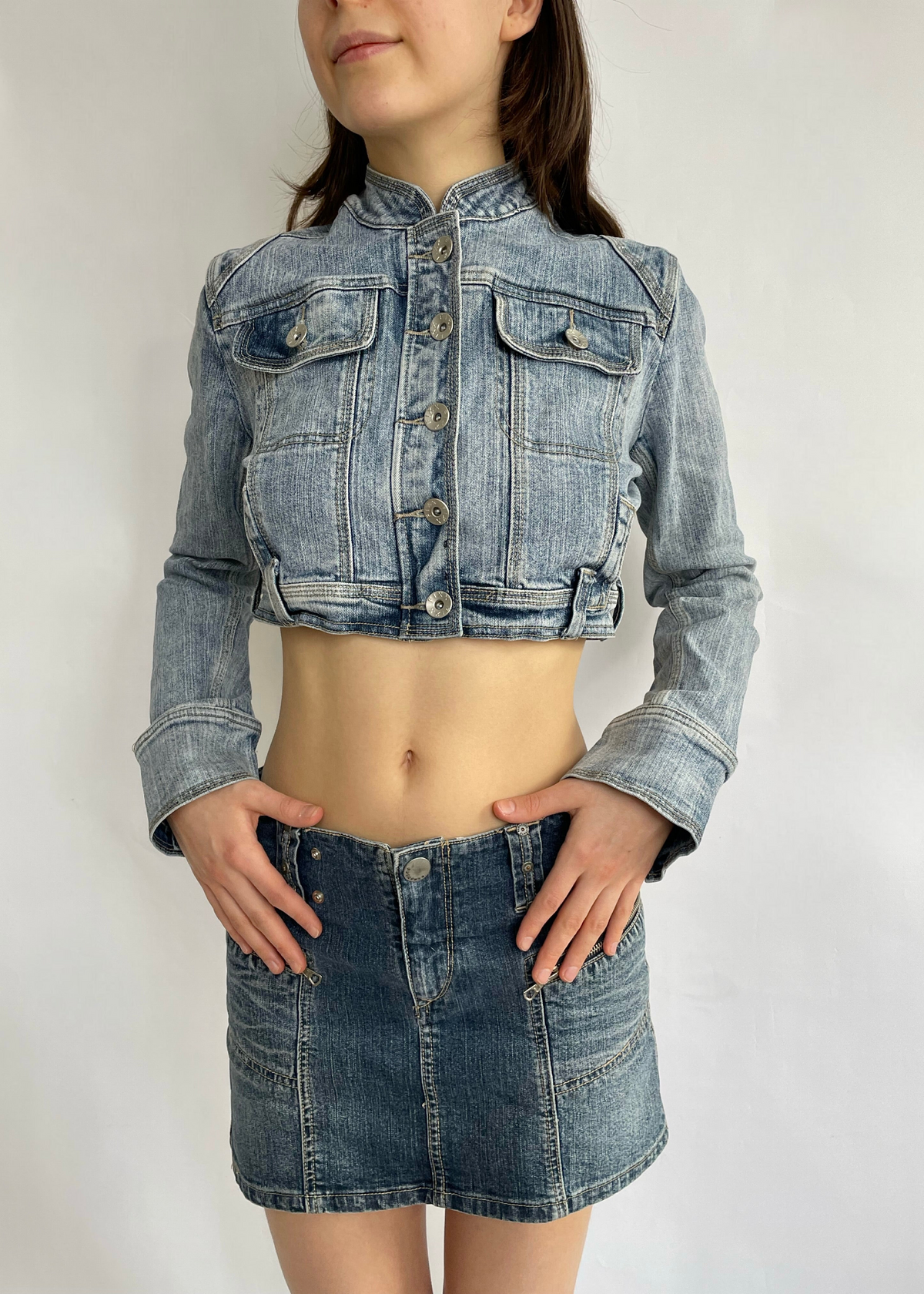 Early 2000s cropped denim jacket by FIXX