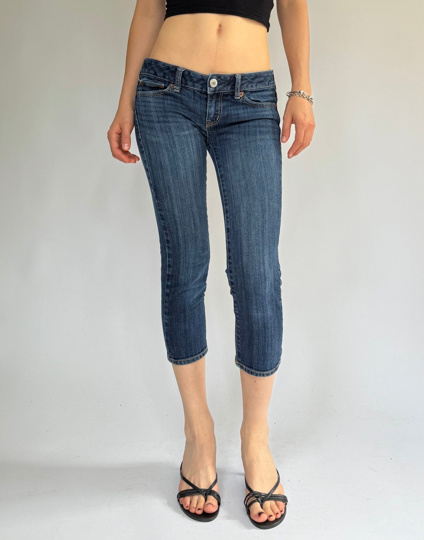 Y2K extra low rise denim capris by American Eagle vintage