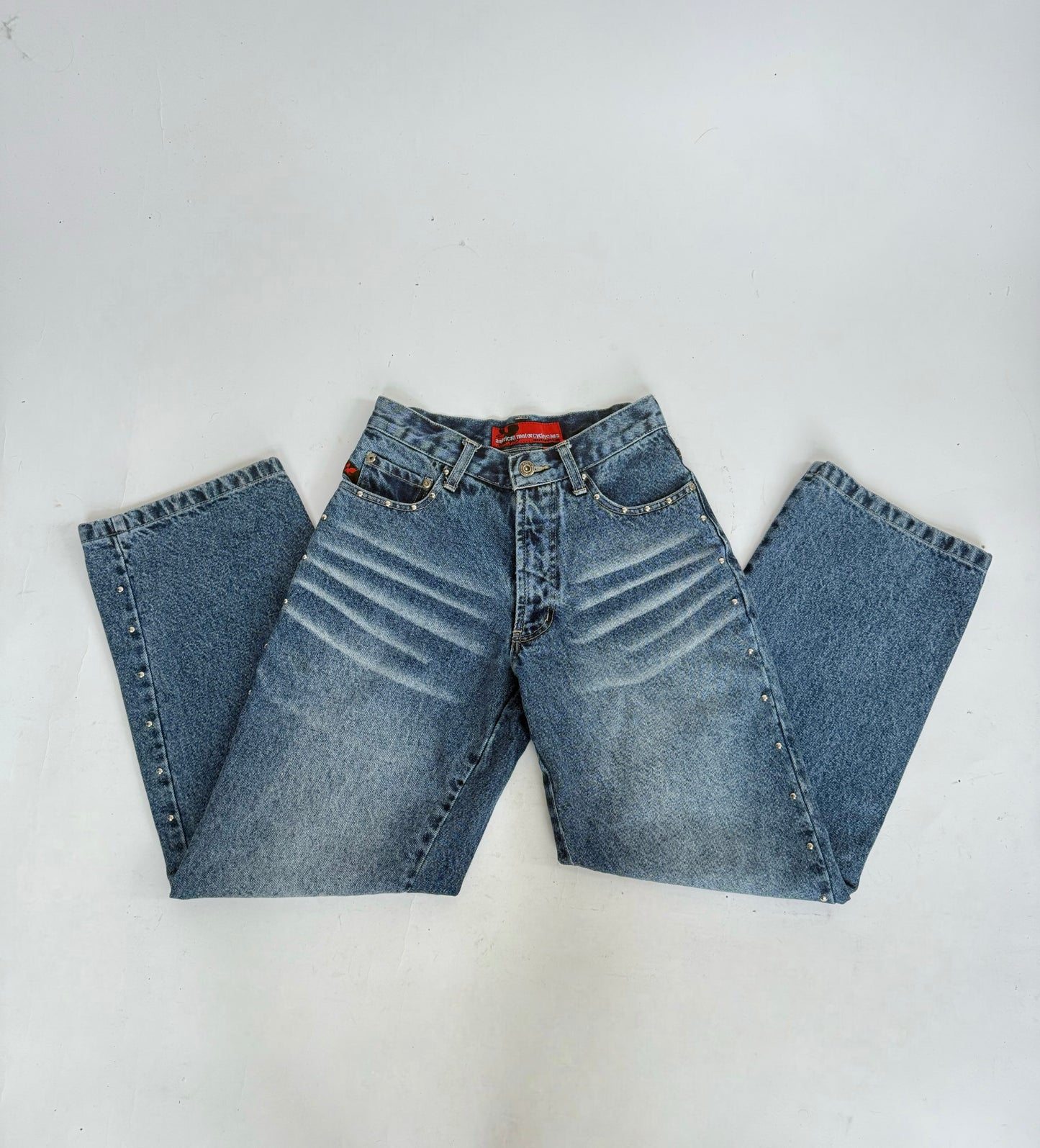 Rare vintage 90s High-waisted studed jeans by american motorcycle