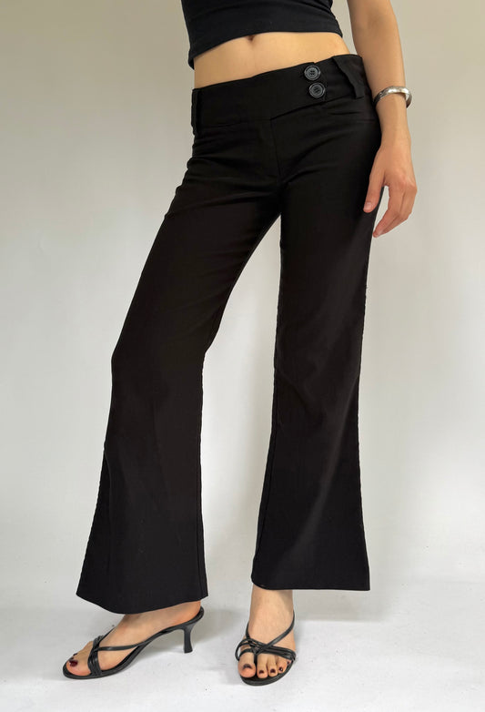 Y2k Black low rise flared office siren core pants