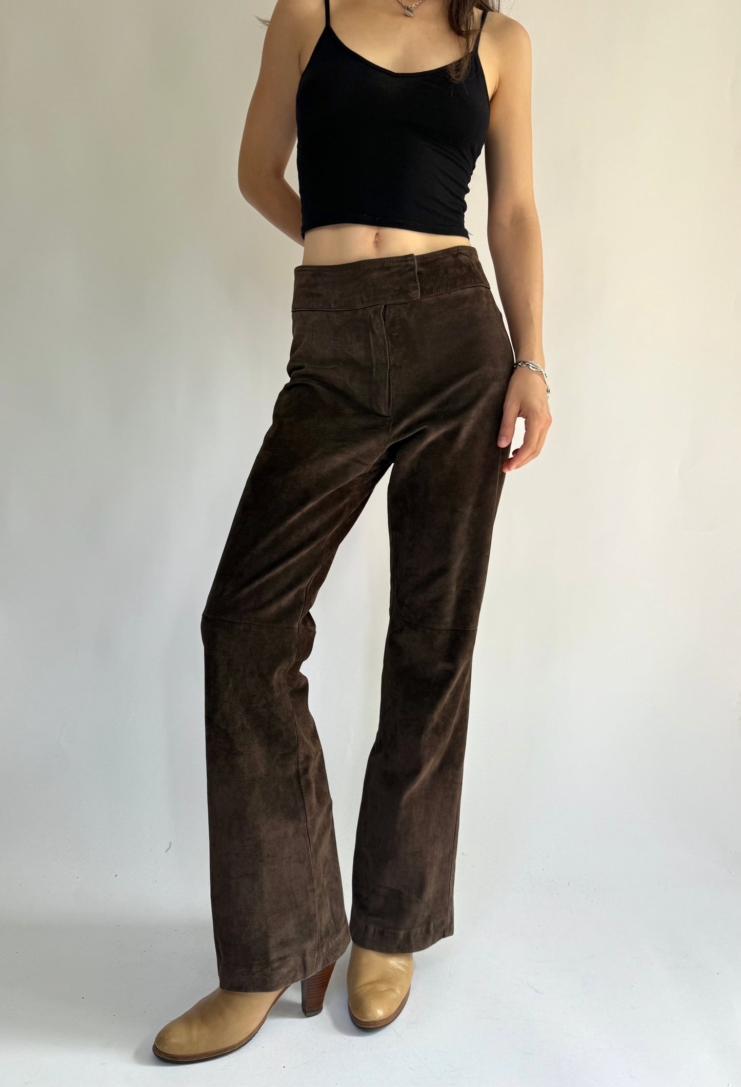 Vintage high waisted suede pants