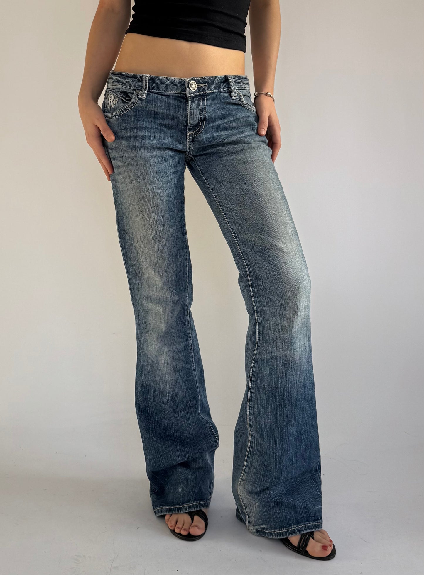 Y2k insane ultra low rise flared jeans by Wrangler