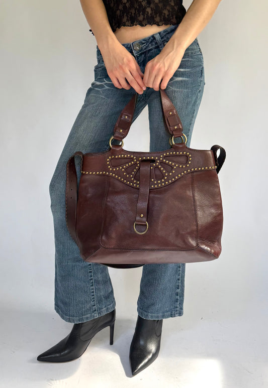 Vintage Y2K leather Micheal Kors studded bag