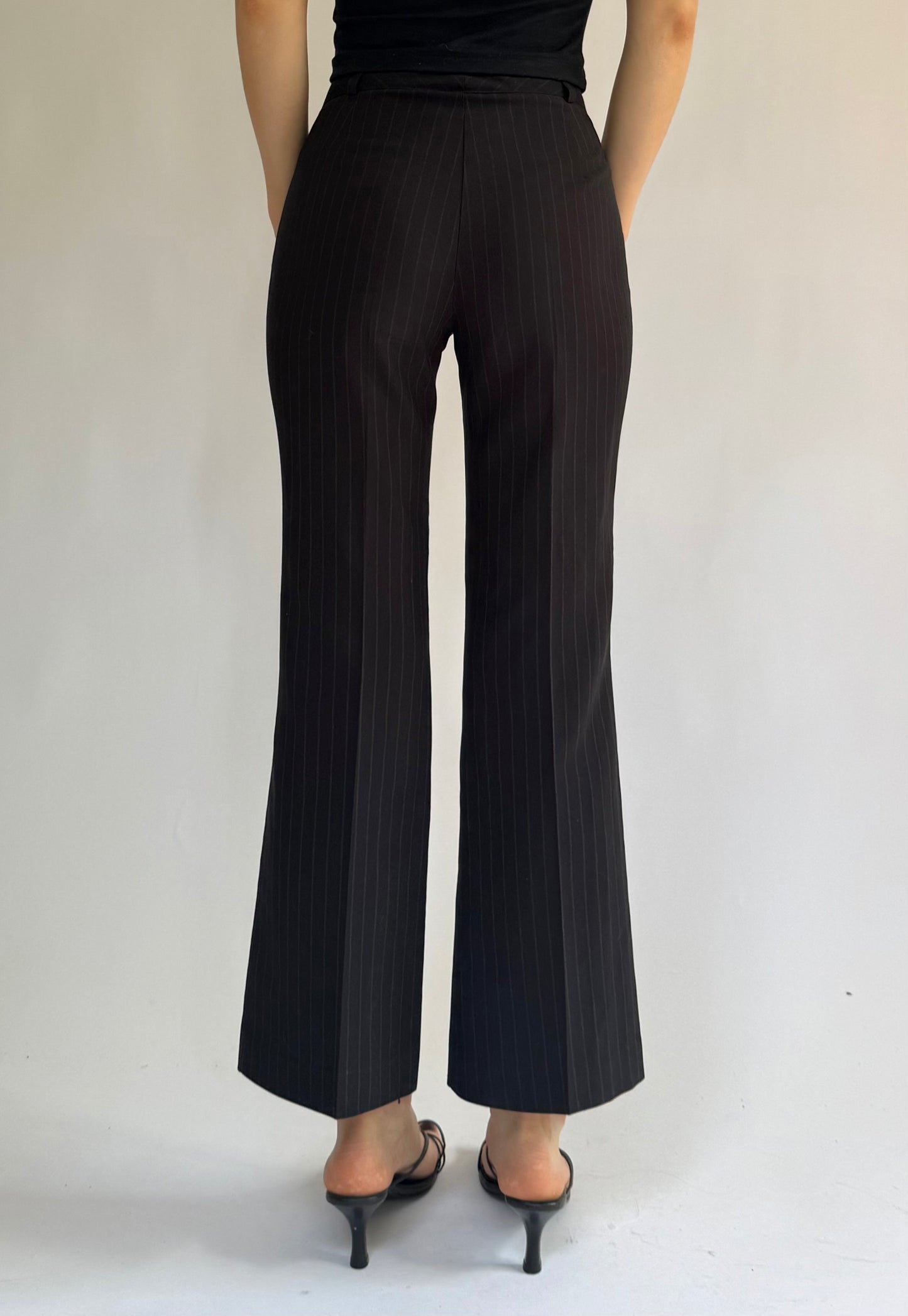 Y2k pinstriped trousers office siren core