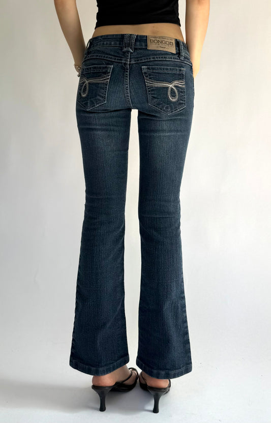Y2K Dark wash low rise flare jeans by BONGO JEANS