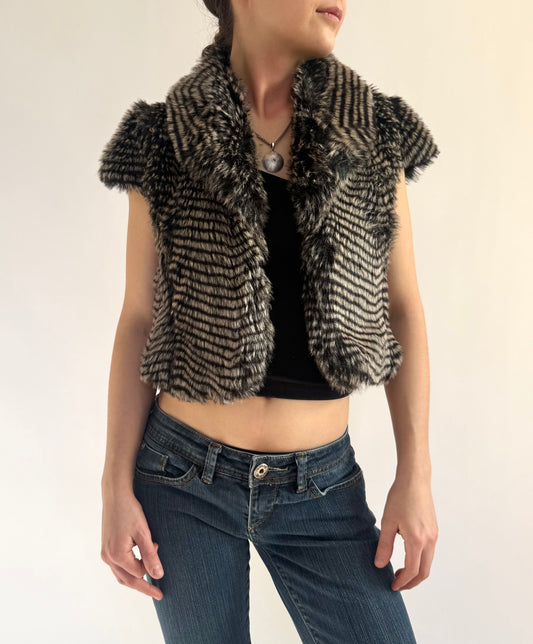 Y2K mini faux fur jacket