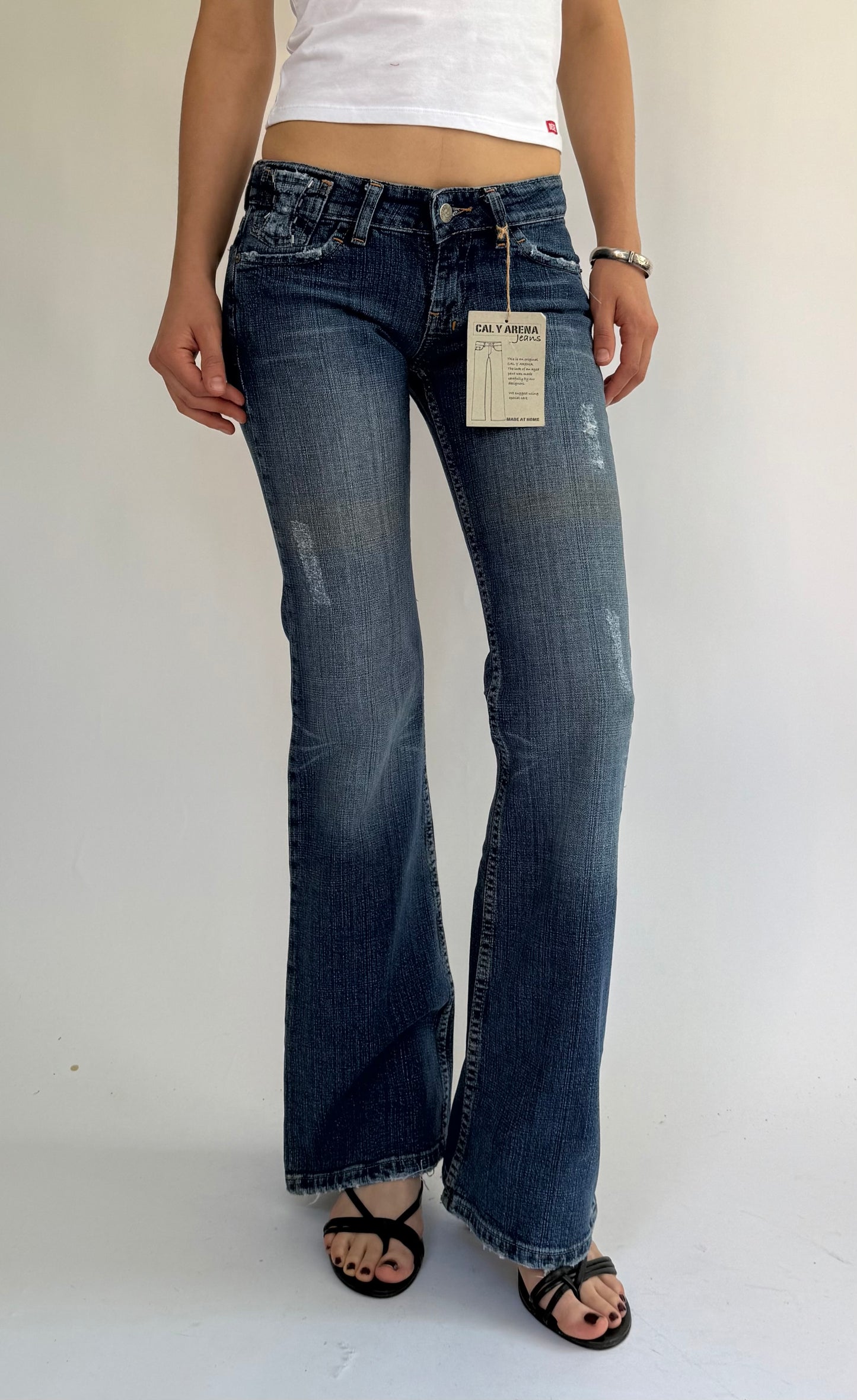 Y2K DEADSTOCK with tags low rise flared jeans by CAL Y ARENA