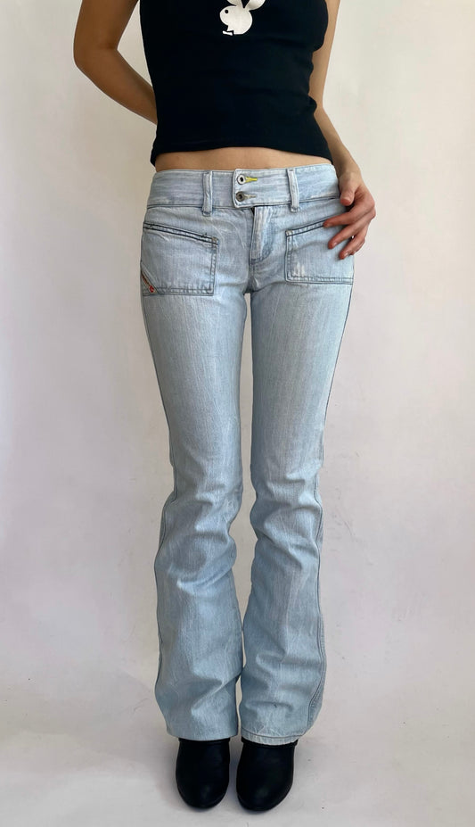 Y2K low rise jeans by DIESEL in light blue