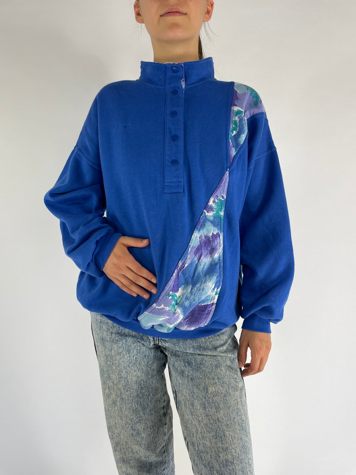 80’s blue quarter zipper pullover