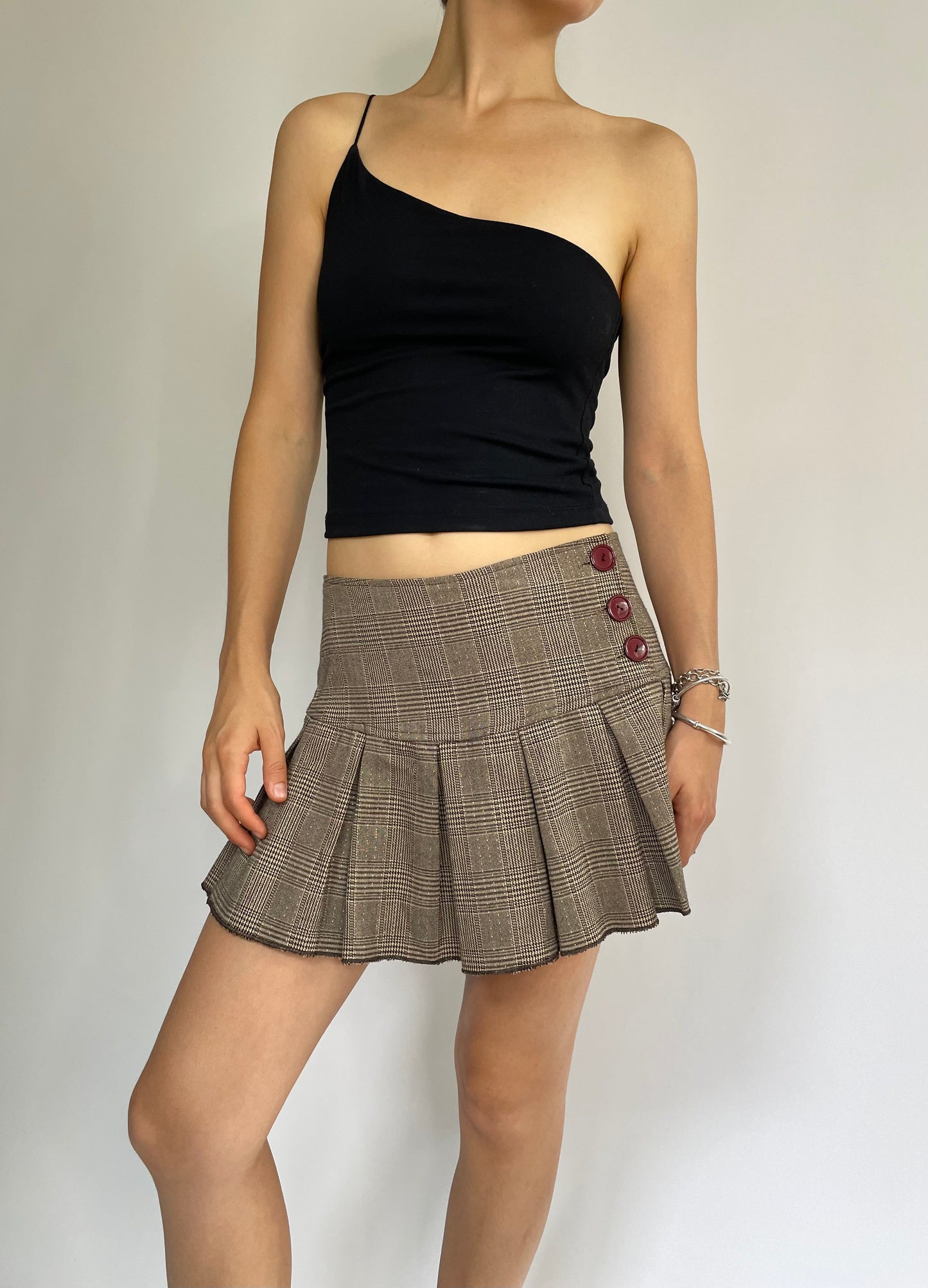 Y2k pleated mini skirt