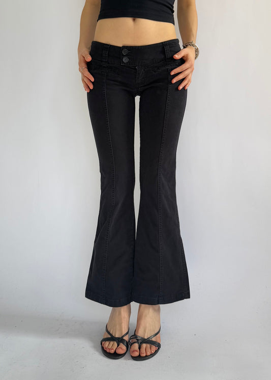 Y2K extra low rise flared pants