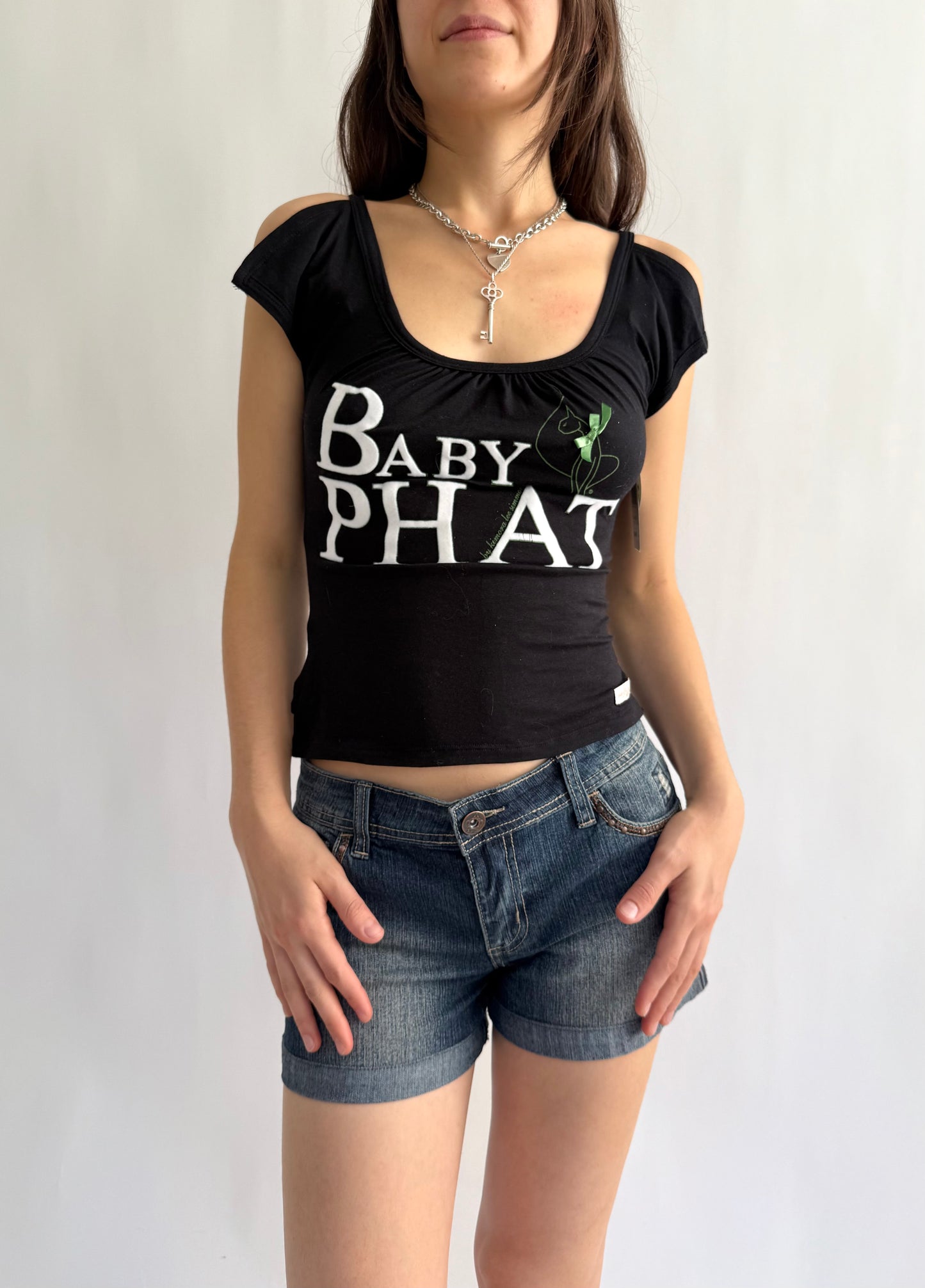 Y2K deadstock BABYPHAT top with open sleeve detailing