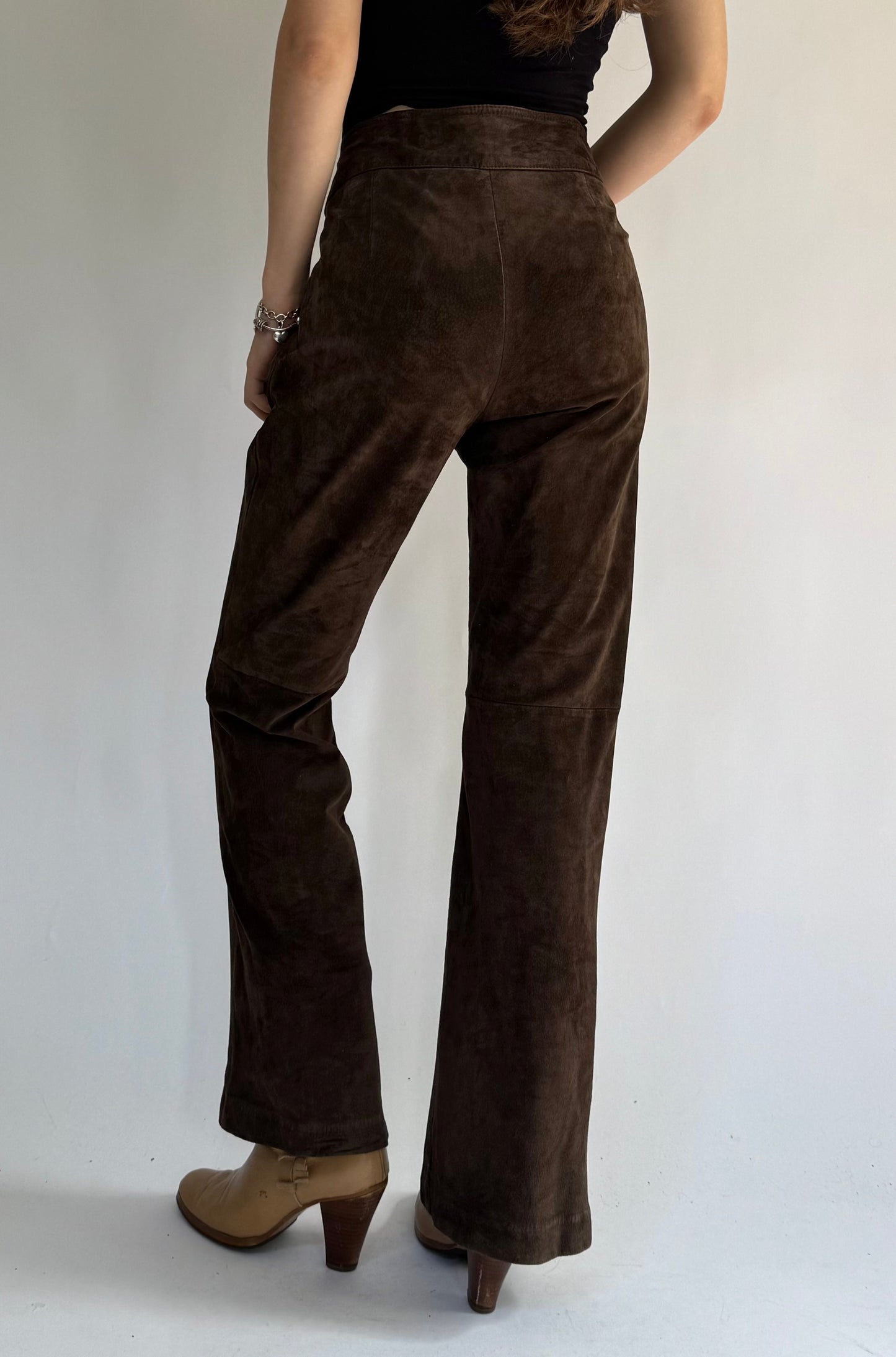 Vintage high waisted suede pants