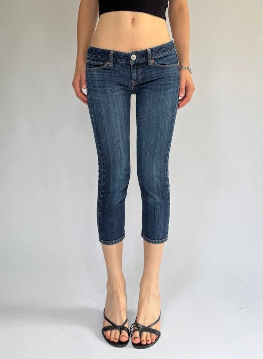 Y2K extra low rise denim capris by American Eagle vintage