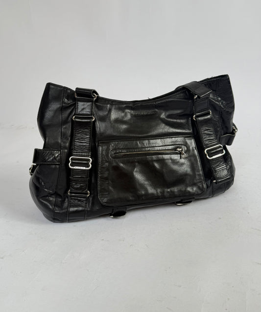 2000s Black Rudsack leather shoulder bag