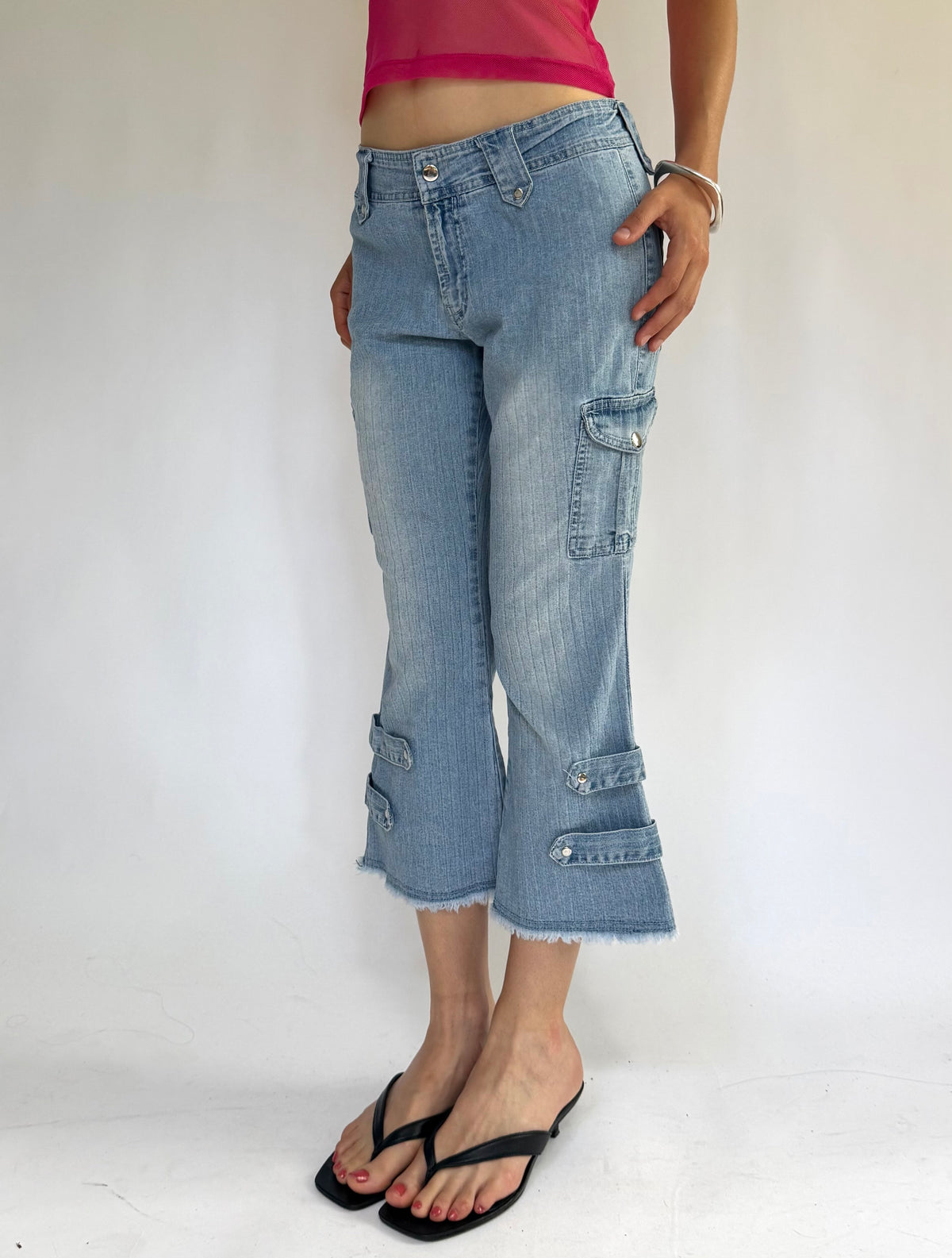 Y2K mid to low rise denim capris