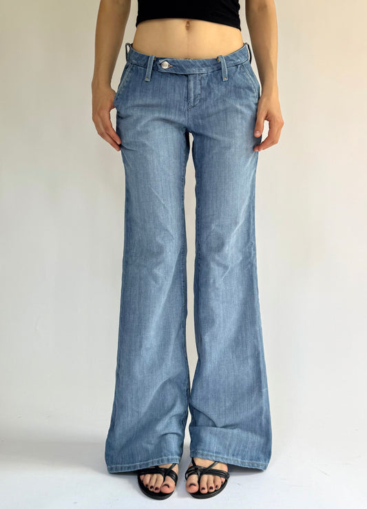Y2K low rise wide leg flare jeans