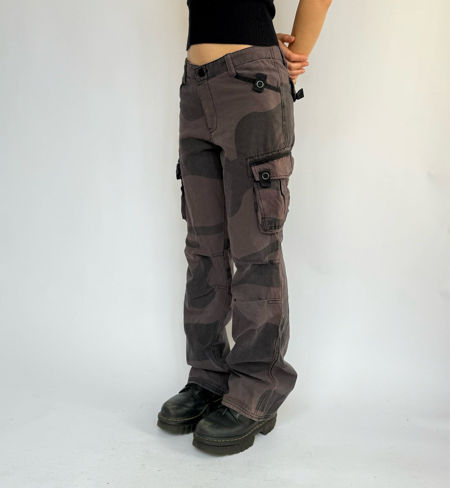 Y2K baggy straight leg cargo pants by NEVADA