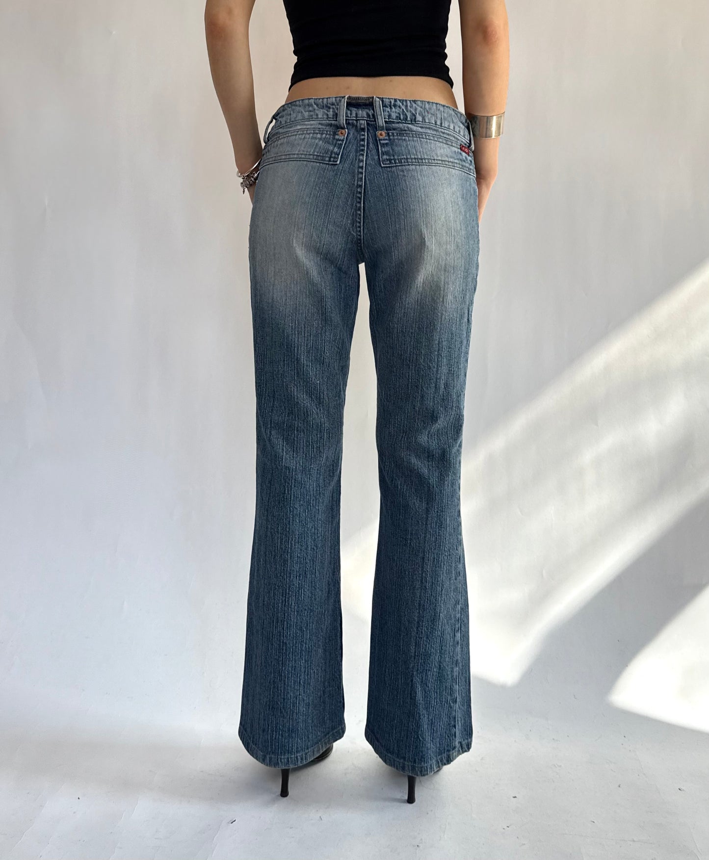 Y2K low rise flare jeans by MOTO JEANS