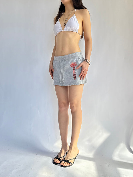 Y2K Grey mini skirt with drawstring