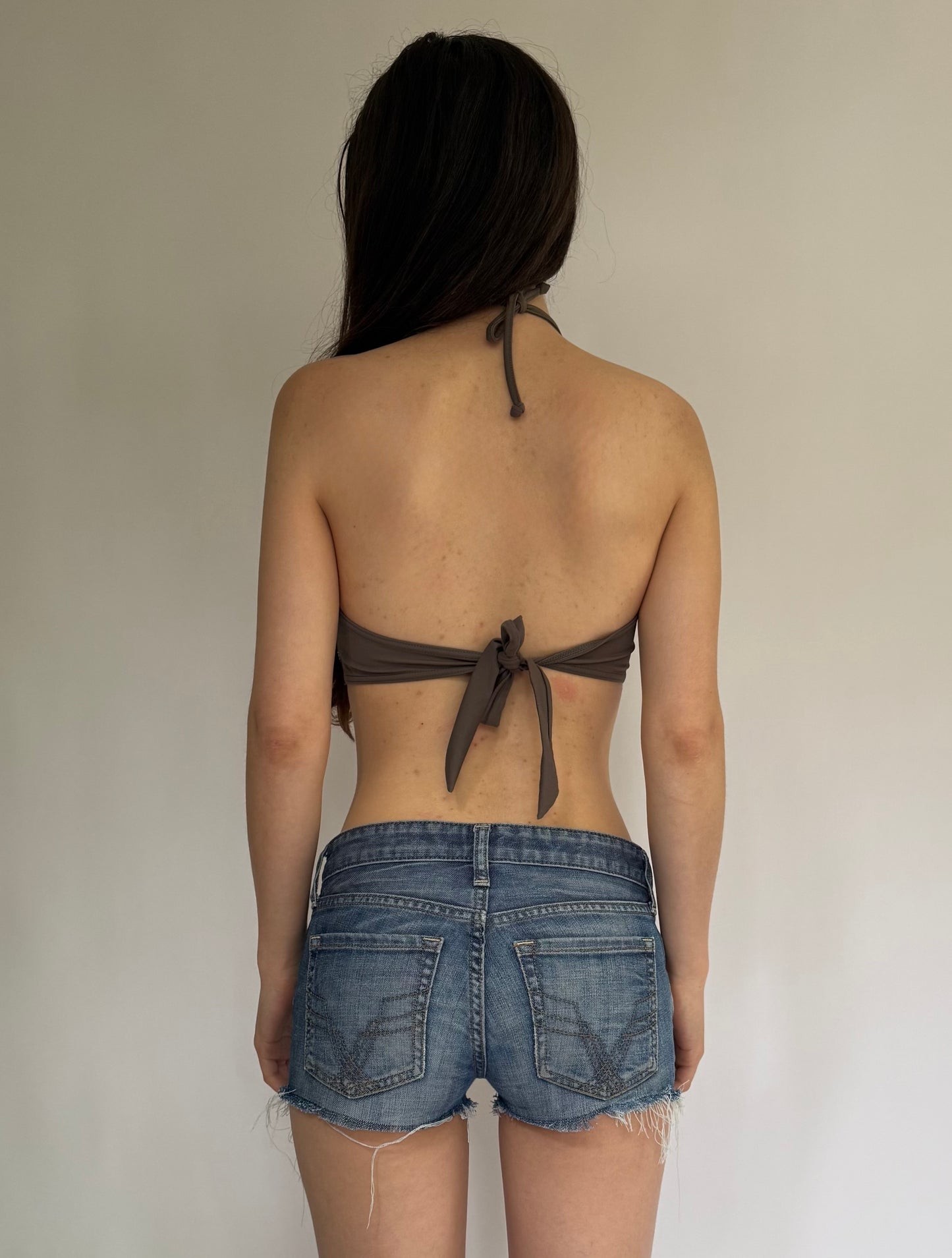 Y2K bandeau with ring bikini top
