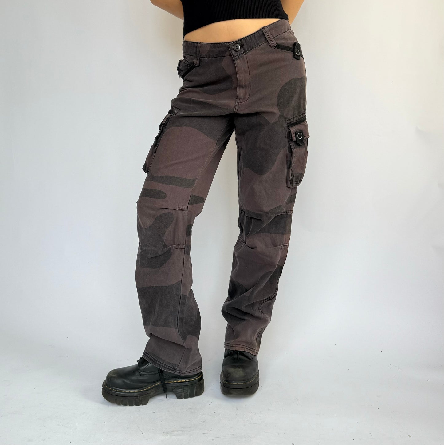 Y2K baggy straight leg cargo pants by NEVADA