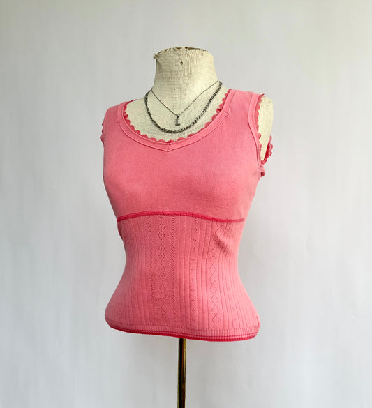 Vintage 90s thick cotton pink top