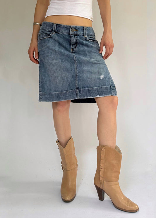 Y2K low rise denim skirt by Jacob connexion