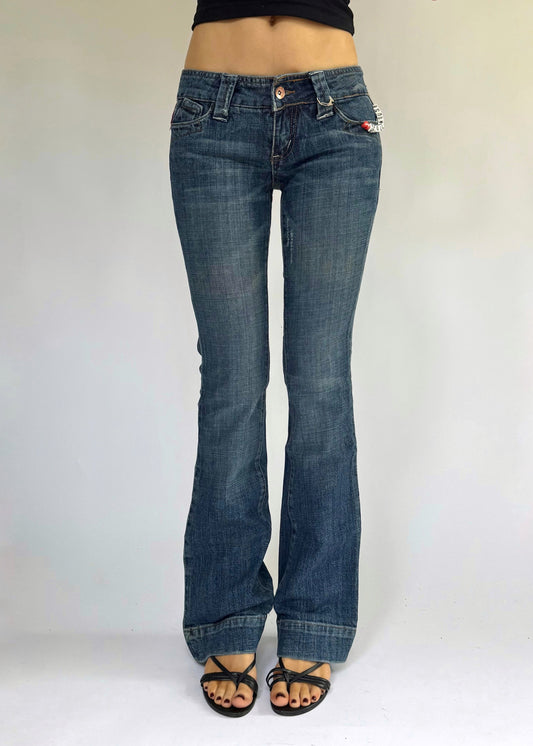 Y2K DEADSTOCK from the 2000s low rise flare jeans by DOLLHOUSE