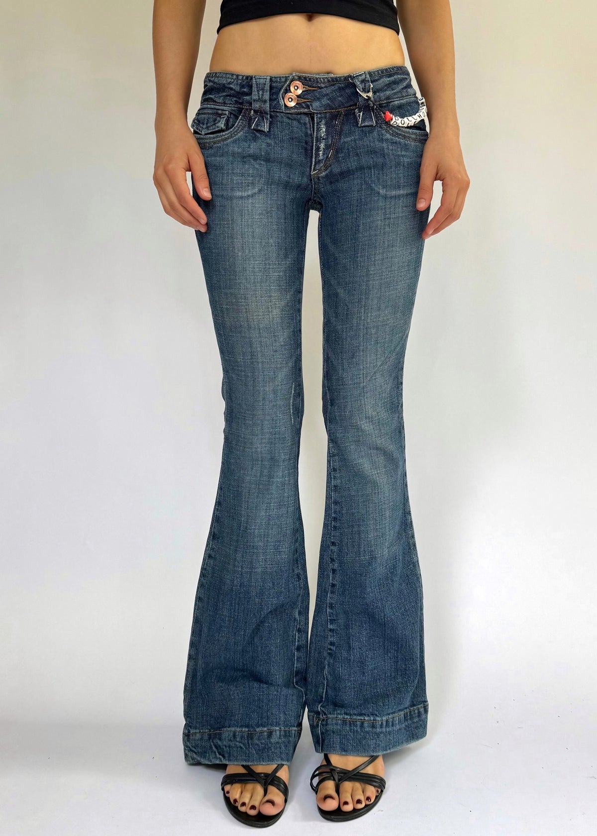 Y2K DEADSTOCK from the 2000s brand new low rise flare jeans by DOLLHOUSE
