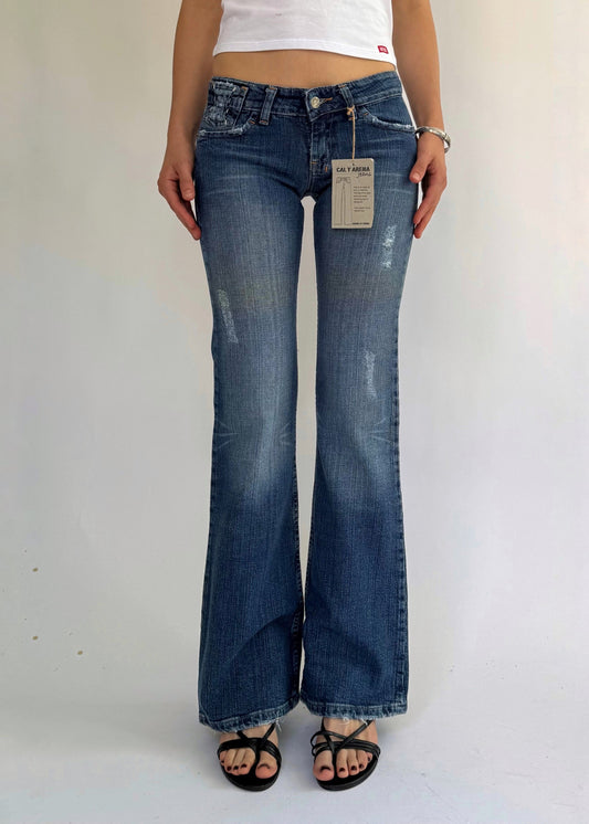 Y2K DEADSTOCK with tags low rise flared jeans by CAL Y ARENA