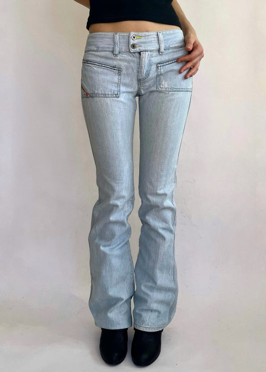 Y2K low rise jeans by DIESEL in light blue