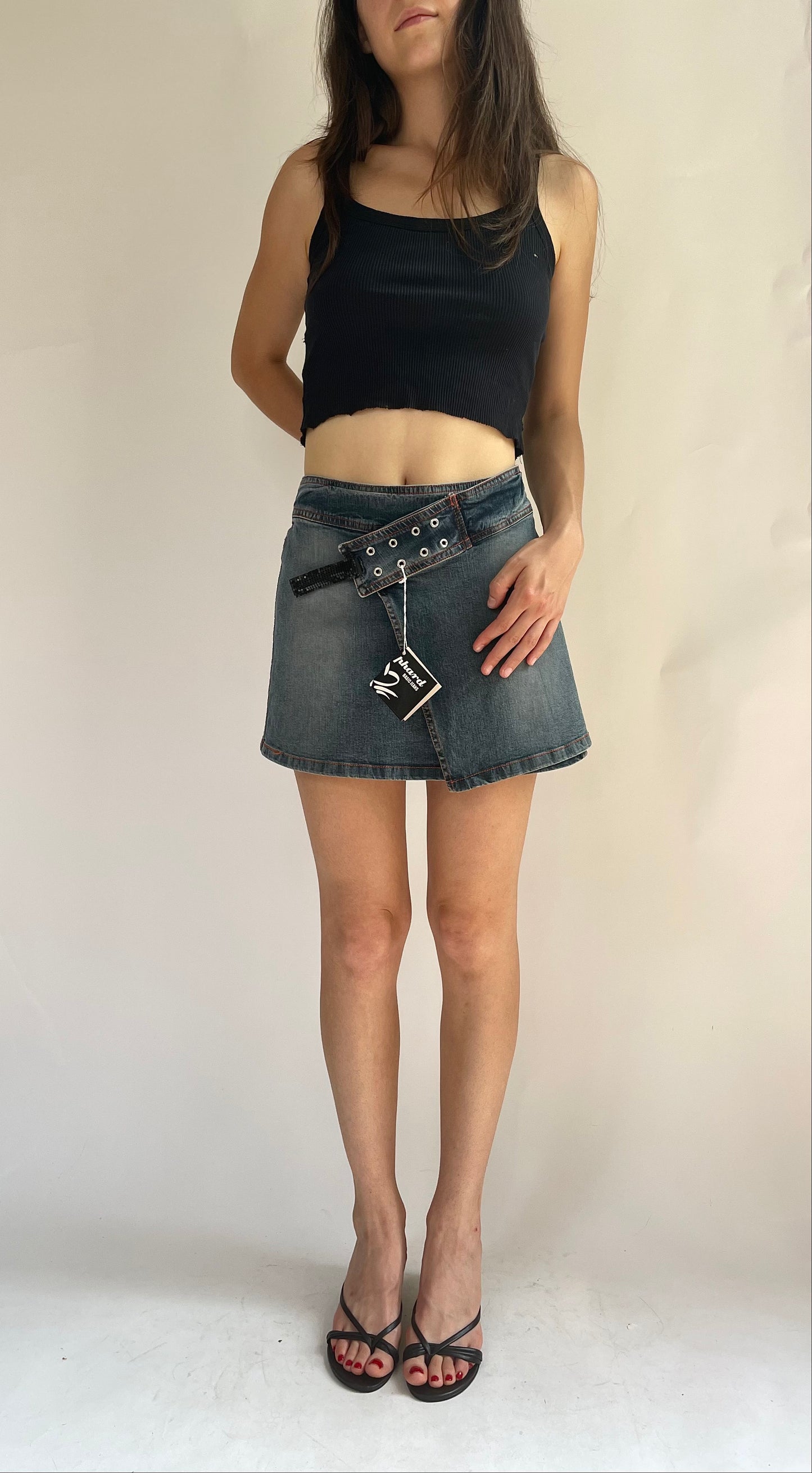 Early 2000s denim skirt with asymmetrical front PHARD