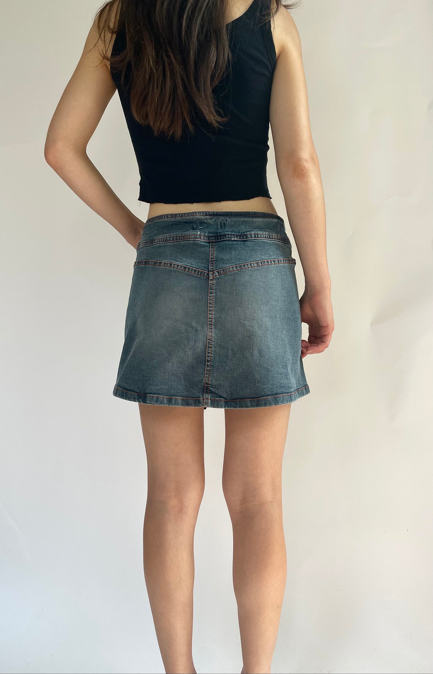 Early 2000s denim skirt with asymmetrical front PHARD