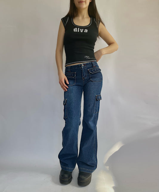 early 2000's low rise flaired pants by the brand SEXSO