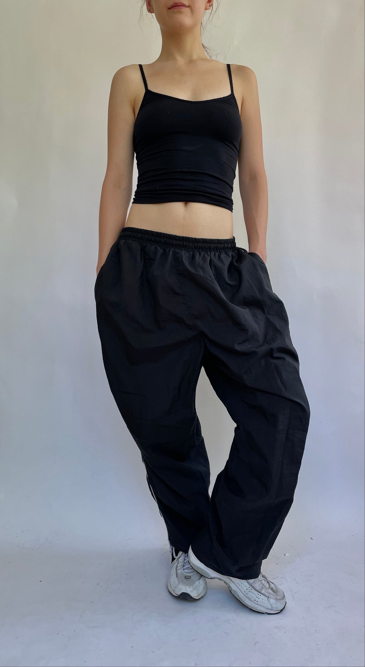 vintage track pants with white stripe