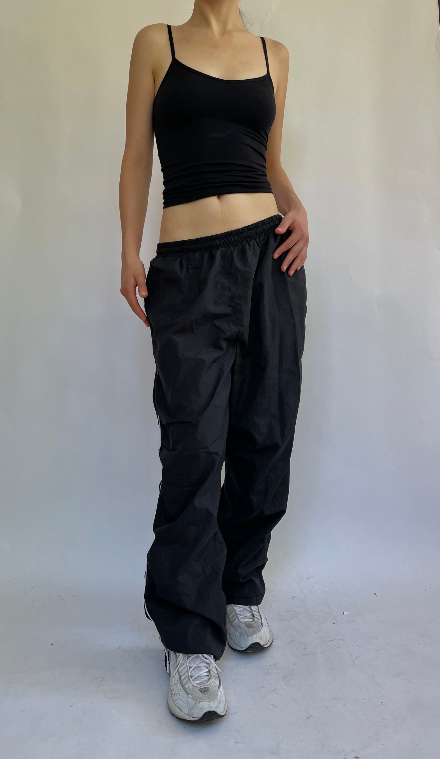 vintage track pants with white stripe